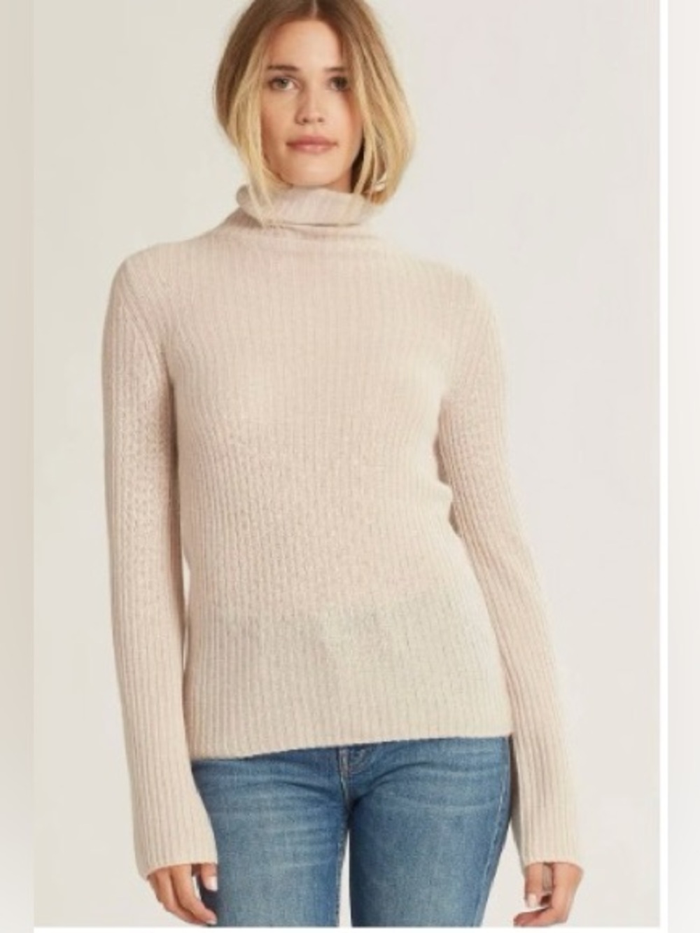 Naked Cashmere Ballet Pink Bell Sleeve Turtleneck M